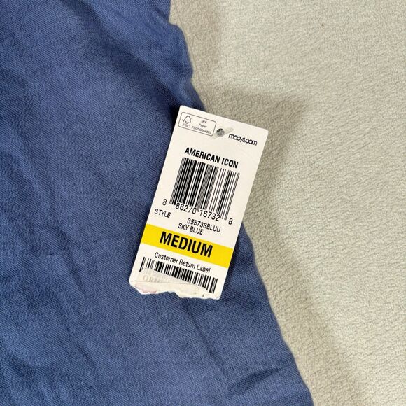 Jimmy Buffet Mens Margaritaville Hawaiian Shirt Mens M Blue Woven Hawai New - Picture 6 of 9